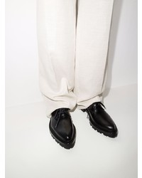 Черные кожаные массивные туфли дерби от NEW STANDARD