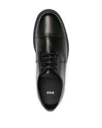 Черные кожаные массивные туфли дерби от BOSS