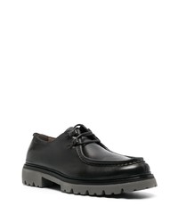 Черные кожаные массивные туфли дерби от Ferragamo