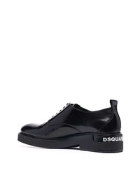 Черные кожаные массивные туфли дерби от DSQUARED2