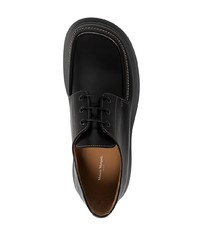 Черные кожаные массивные туфли дерби от Maison Margiela
