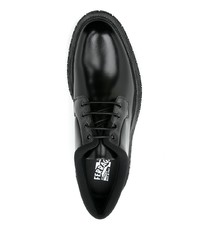 Черные кожаные массивные туфли дерби от Salvatore Ferragamo