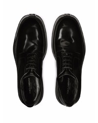 Черные кожаные массивные туфли дерби от Dolce & Gabbana