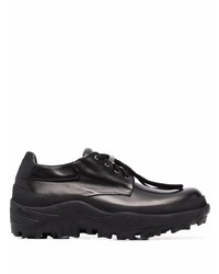 Черные кожаные массивные туфли дерби от Oamc