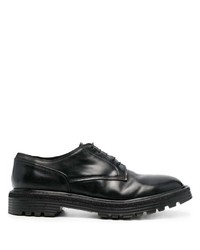 Черные кожаные массивные туфли дерби от Premiata