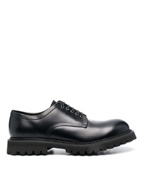 Черные кожаные массивные туфли дерби от Premiata