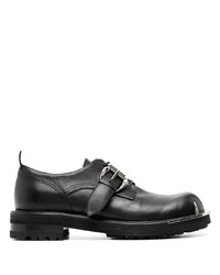 Черные кожаные массивные туфли дерби от Roberto Cavalli