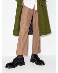 Черные кожаные массивные туфли дерби от Santoni