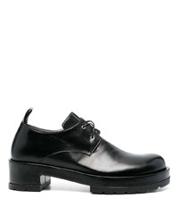 Черные кожаные массивные туфли дерби от SAPIO