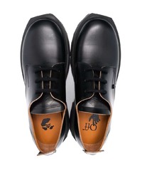 Черные кожаные массивные туфли дерби от Off-White