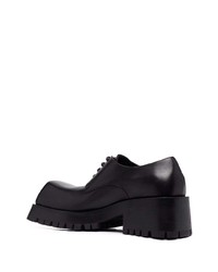 Черные кожаные массивные туфли дерби от Balenciaga