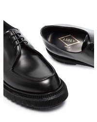 Черные кожаные массивные туфли дерби от Adieu Paris