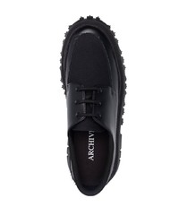 Черные кожаные массивные туфли дерби от PHILEO PARIS