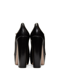 Черные кожаные массивные туфли от Miu Miu