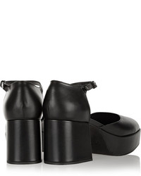 Черные кожаные массивные туфли от Jil Sander