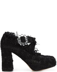 Черные кожаные массивные туфли от Simone Rocha