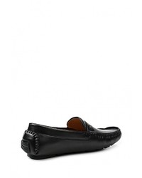 Мужские черные кожаные мокасины от Elong