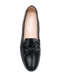 Женские черные кожаные мокасины от Tod's