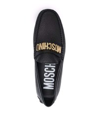 Мужские черные кожаные мокасины от Moschino