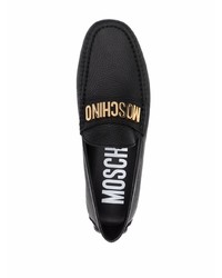 Мужские черные кожаные мокасины от Moschino