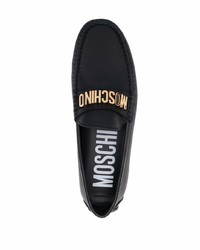 Мужские черные кожаные мокасины от Moschino