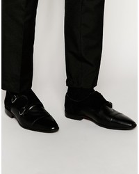 Черные кожаные монки с двумя ремешками от Asos