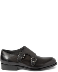 Черные кожаные монки с двумя ремешками от Lanvin