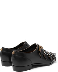 Черные кожаные монки от Gucci