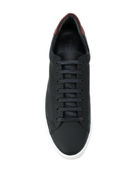 Мужские черные кожаные низкие кеды в клетку от Burberry