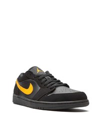 Мужские черные кожаные низкие кеды с принтом от Jordan