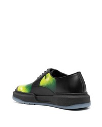 Мужские черные кожаные низкие кеды с принтом от Paul Smith