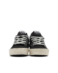 Женские черные кожаные низкие кеды с принтом от Golden Goose