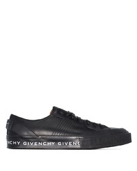 Мужские черные кожаные низкие кеды с принтом от Givenchy