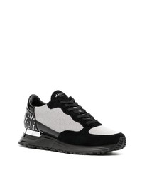 Мужские черные кожаные низкие кеды с принтом от Mallet