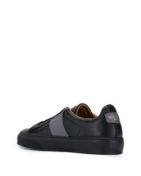 Мужские черные кожаные низкие кеды с принтом от Billionaire