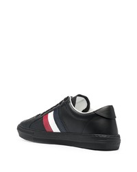 Мужские черные кожаные низкие кеды с принтом от Moncler