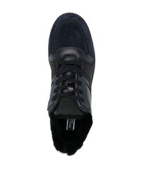 Мужские черные кожаные низкие кеды с принтом от Baldinini