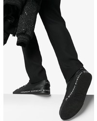 Мужские черные кожаные низкие кеды с принтом от Givenchy