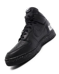 Мужские черные кожаные низкие кеды с принтом от Nike