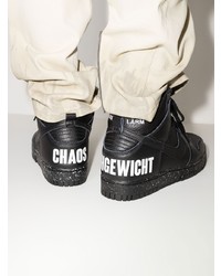 Мужские черные кожаные низкие кеды с принтом от Nike