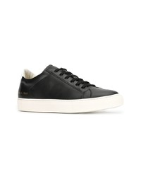 Мужские черные кожаные низкие кеды с украшением от Common Projects