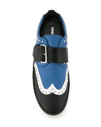 Мужские черные кожаные низкие кеды с шипами от DSQUARED2