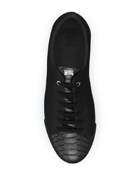 Мужские черные кожаные низкие кеды со змеиным рисунком от Swear