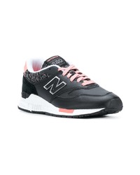 Женские черные кожаные низкие кеды от New Balance