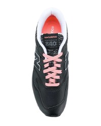 Женские черные кожаные низкие кеды от New Balance