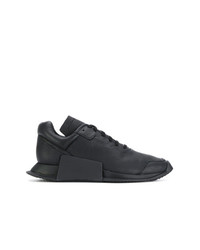 Мужские черные кожаные низкие кеды от Adidas By Rick Owens