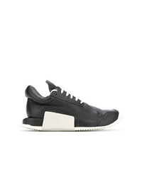 Мужские черные кожаные низкие кеды от Adidas By Rick Owens