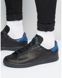 Мужские черные кожаные низкие кеды от adidas