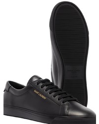 Мужские черные кожаные низкие кеды от Saint Laurent