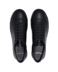 Мужские черные кожаные низкие кеды от Saint Laurent